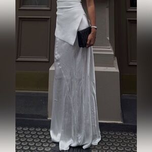DISSH White Satin Maxi Skirt